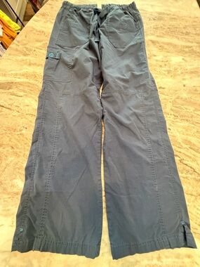 Spread Good Cheer Scrub Pants Womens Small Navy Cargo Drawstring Flare
